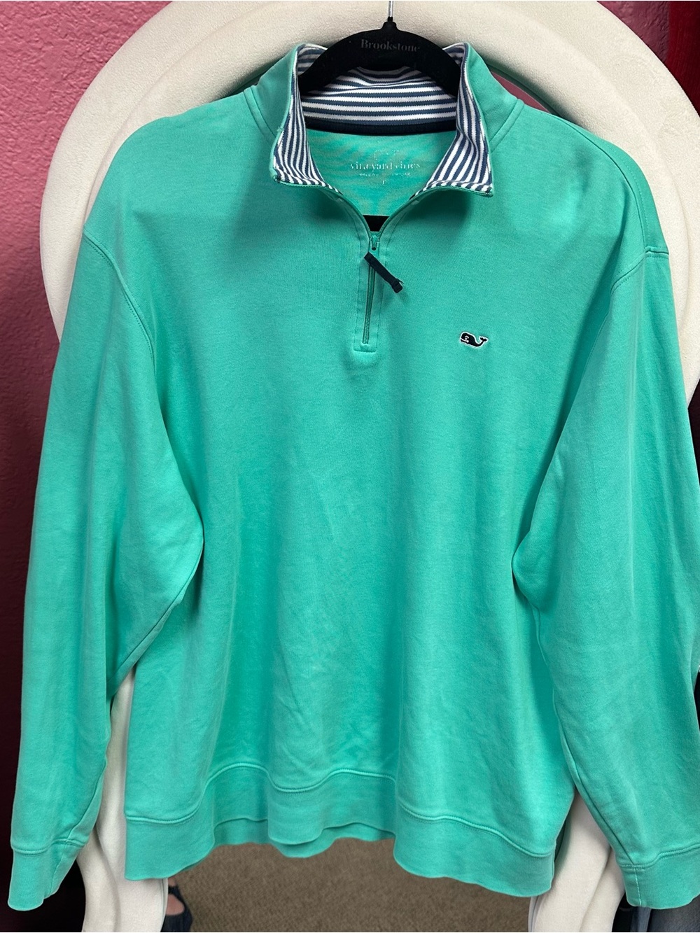 Vineyard Vines Men's Antigua Green Quarter-Zip Pullover